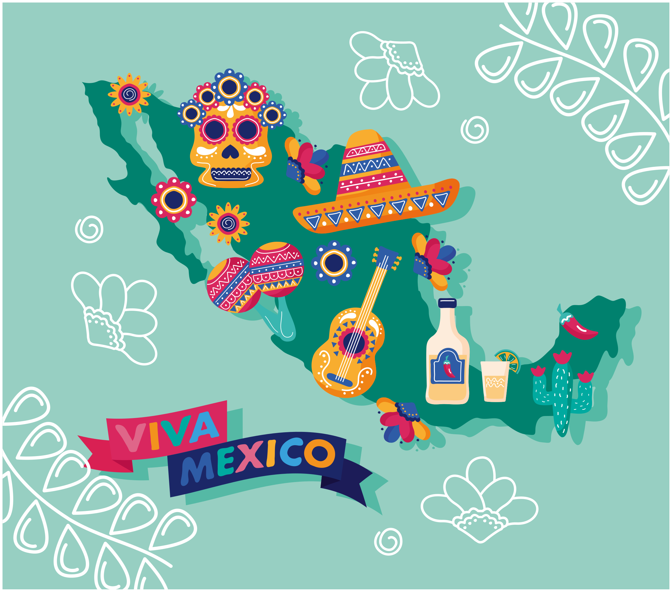 Alfombra vinilo mapamundi cultura mexicana - TenVinilo