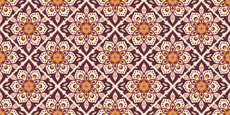 Alfombra vinílica mosaico patrón mandala - TenVinilo