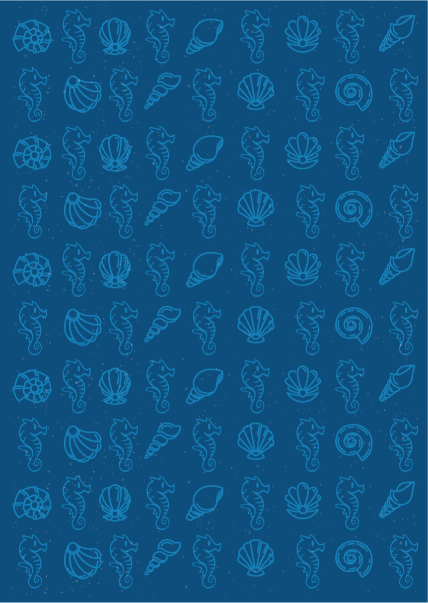 Aflombra vinílica animales ilustración de motivos marinos - TenVinilo