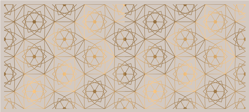 Alfombra vinílica beige geometría dorada - TenVinilo