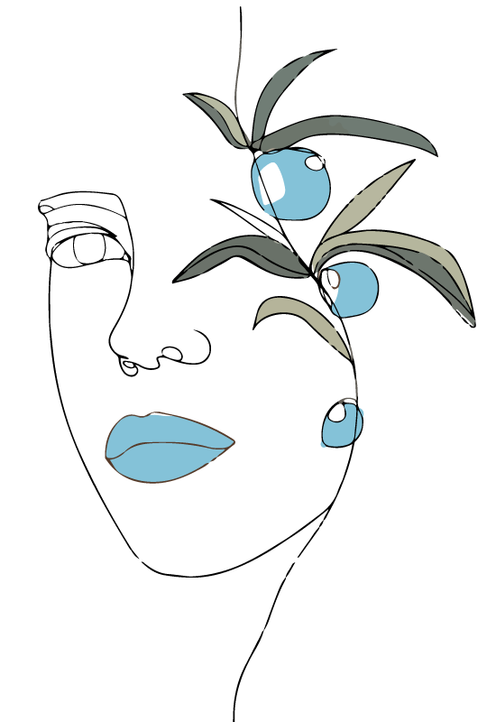 Alfombra vinílica flores arte lineal floral - TenVinilo