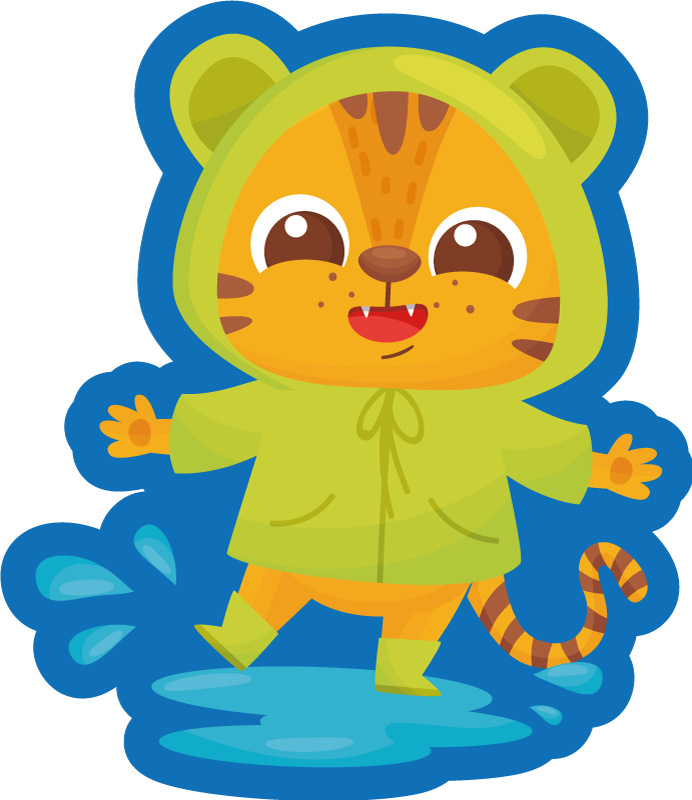 Alfombra vinílica infantil personaje de tigre cartoon - TenVinilo