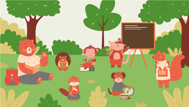 Aflombra vinílica animales de dibujos animados - TenVinilo