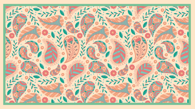 Alfombra vinílica mandala fusión de patrón paisley - TenVinilo