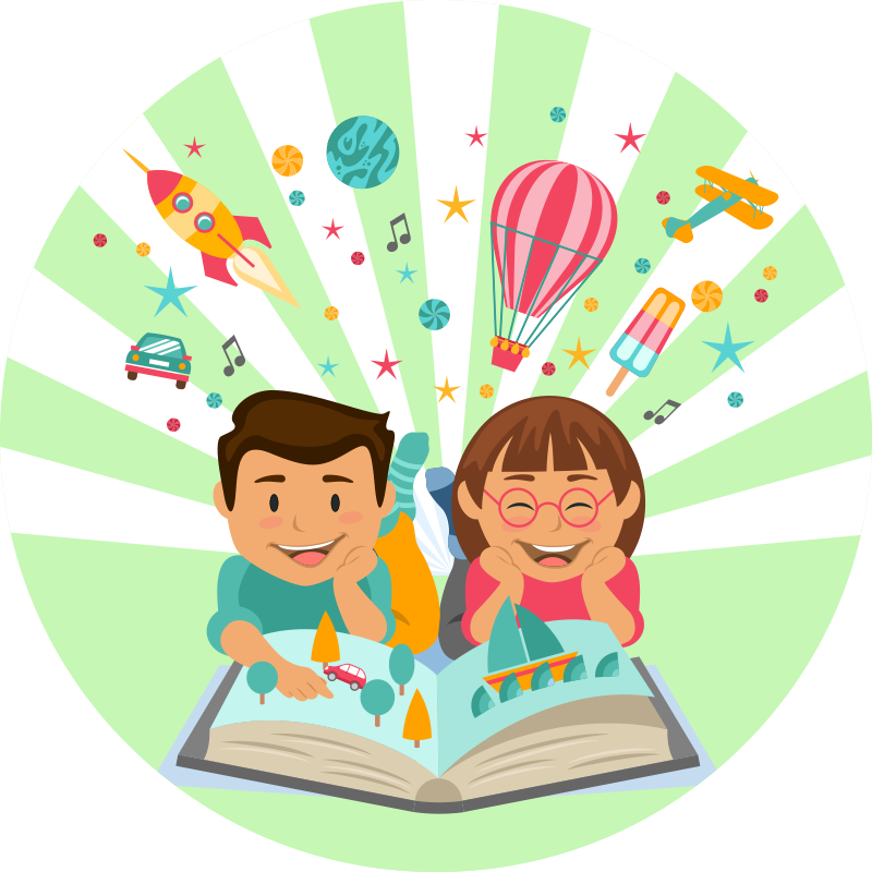 Alfombra vinílica infantil lectura imaginativa - TenVinilo