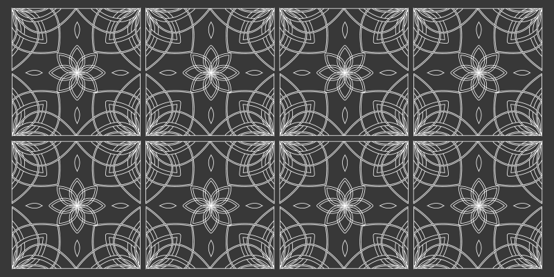 Alfombra vinílica flores contorno floral - TenVinilo