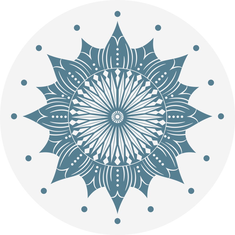 Alfombra vinílica mandala floral turquesa - TenVinilo