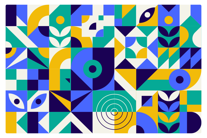 Alfombra vinílica geométrica patrones geométricos vivos - TenVinilo