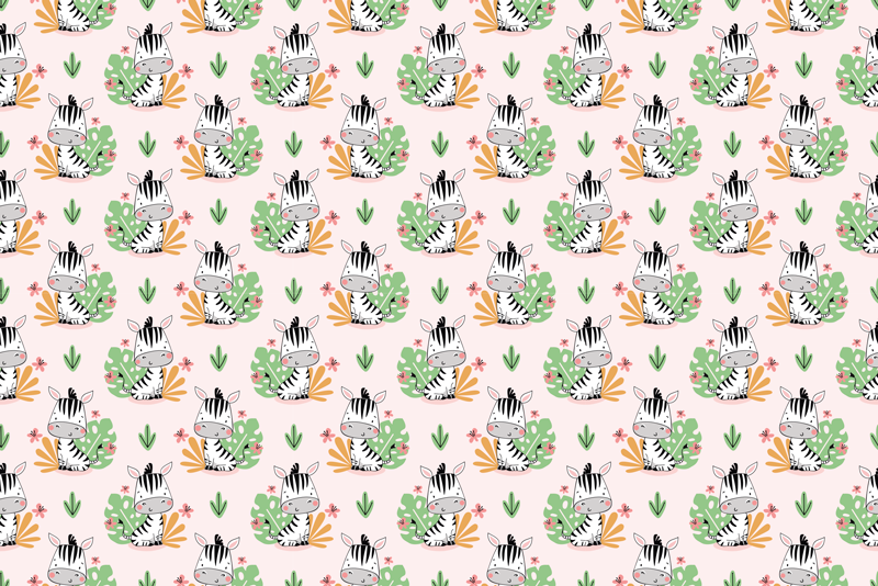 Alfombra vinílica infantil cebra tropical - TenVinilo