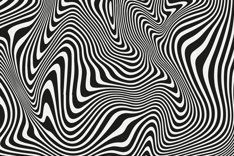 Alfombra vinílica geométrica patrón de onda óptica - TenVinilo