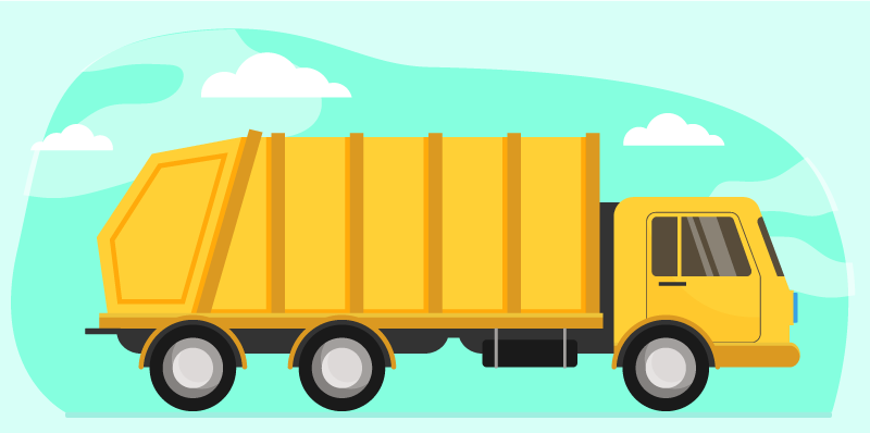 Alfombra vinílica infantil camión de volteo cartoon - TenVinilo