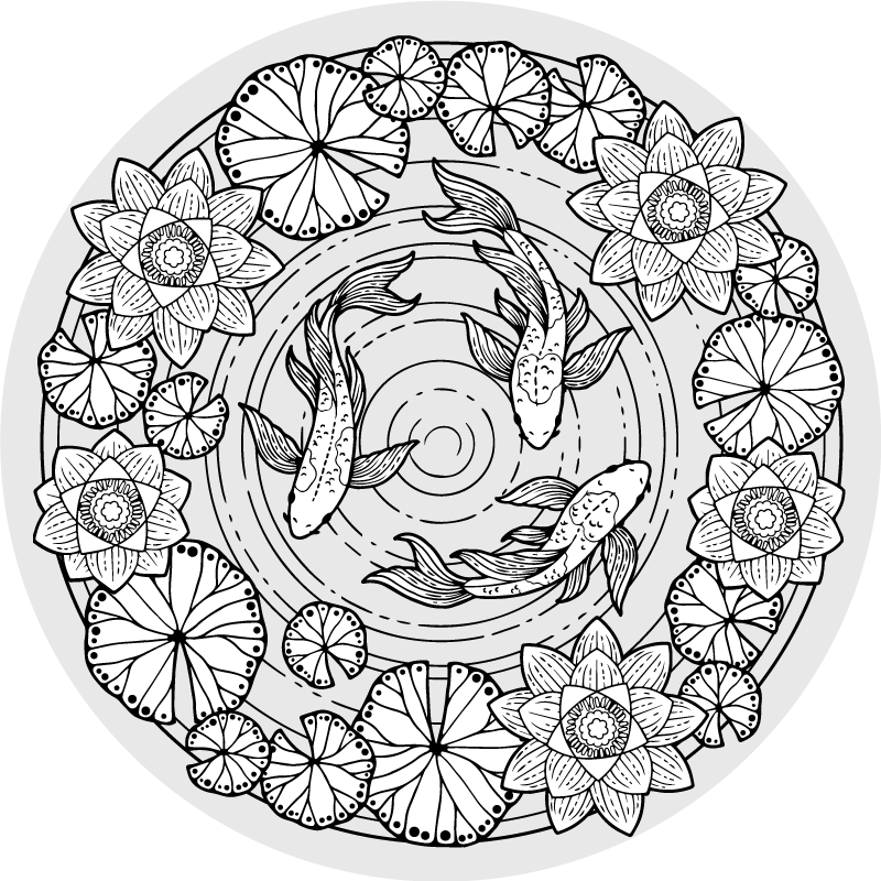 Aflombra vinílica animales serenidad de los peces koi - TenVinilo