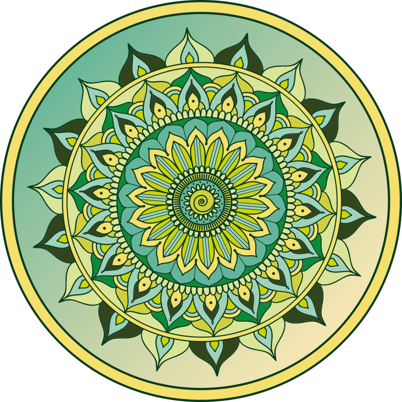 Alfombra vinílica mandala color verde - TenVinilo