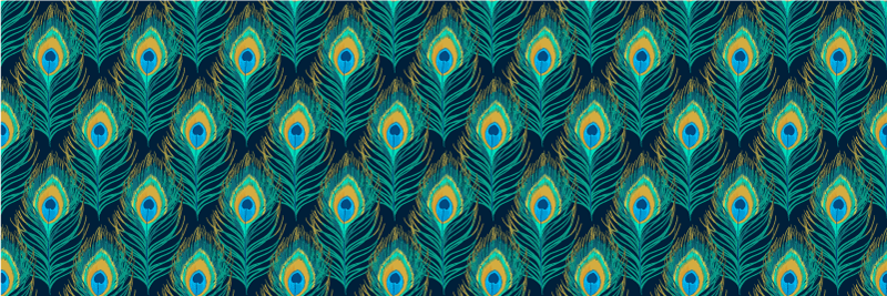 Alfombra vinílica animal print Pluma de pavo real - TenVinilo