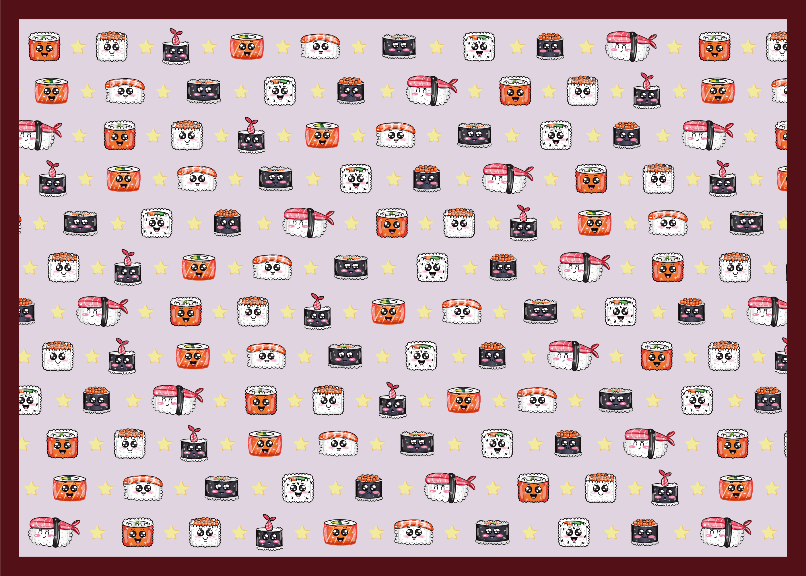 Alfombra vinílica infantil sushi patrón de sushi - TenVinilo