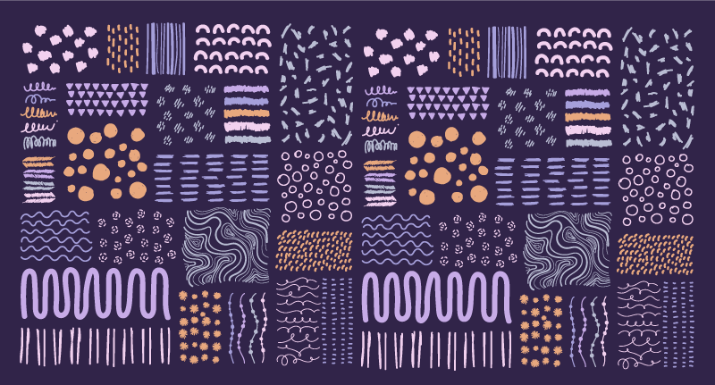 Alfombra vinílica salón trazos pintados de azul - TenVinilo