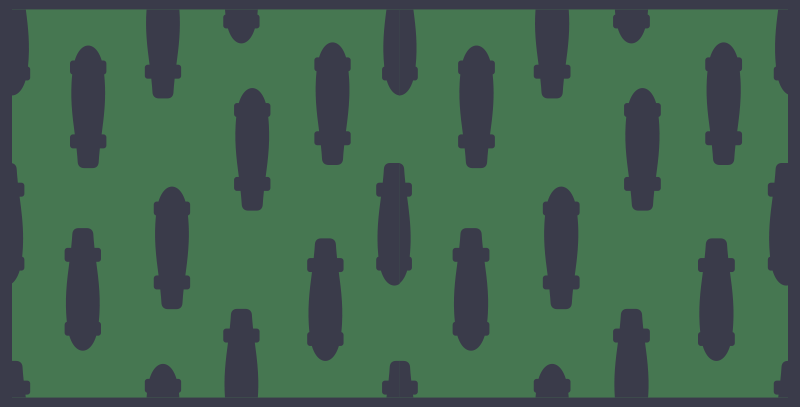 Alfombra vinílica carretera siluetas de patineta - TenVinilo