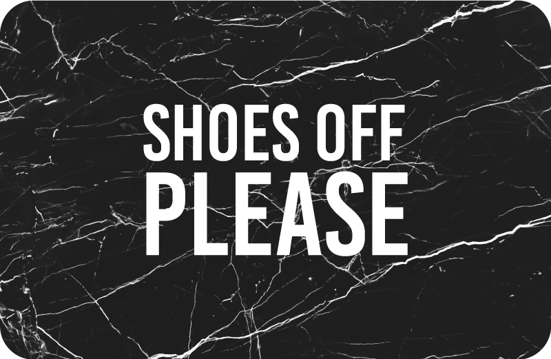 Alfombra vinílica imitación mármol entrada sin zapatos - TenVinilo