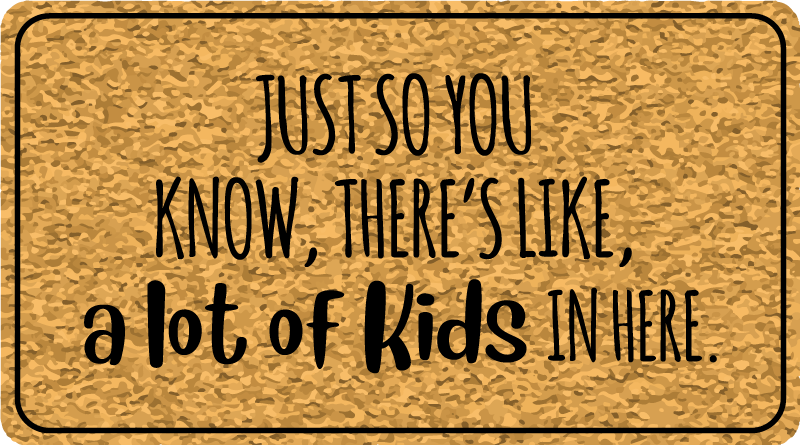 Alfombra vinílica con frase texto de entrada informativo - TenVinilo