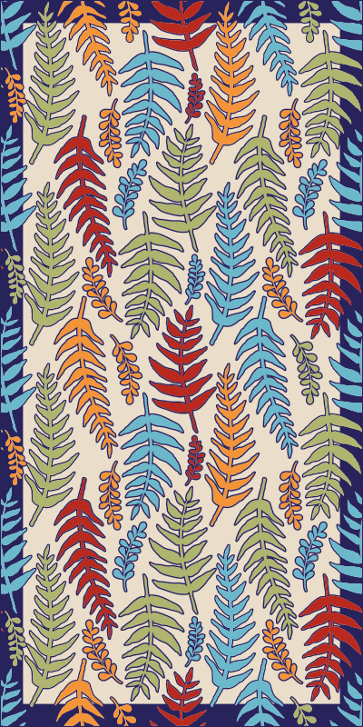 Alfombra vinílica flores rayas botánicas - TenVinilo