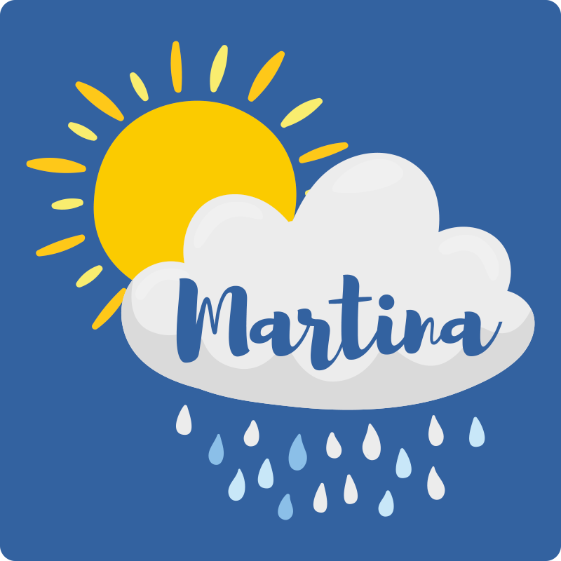 Alfombra vinílica infantil con nombre sol y lluvia - TenVinilo