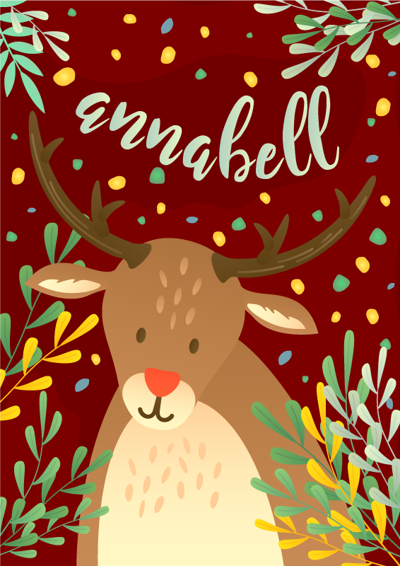 Alfombra vinílica navidad reno con nombre - TenVinilo