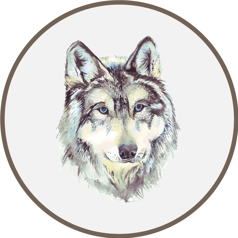 Aflombra vinílica animales ilustración de lobo - TenVinilo
