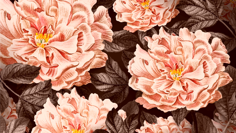 Alfombra vinílica flores flores florales elegantes - TenVinilo