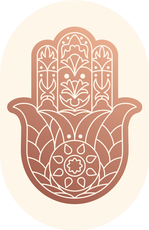 Alfombra vinílica mandala mano beige de fátima - TenVinilo