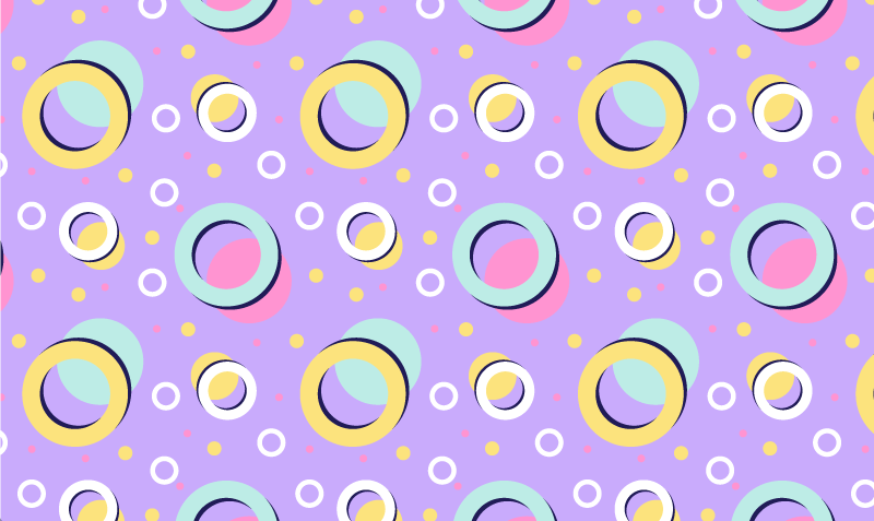 Alfombra vinílica infantil elementos circulares animados - TenVinilo