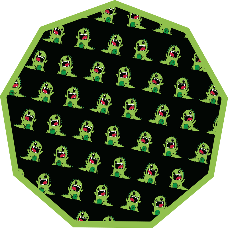 Alfombra vinílica infantil con diseño de criaturas cartoon - TenVinilo