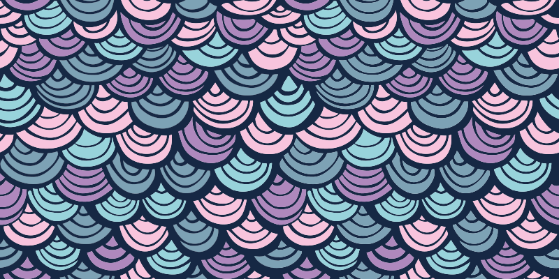 Alfombra vinílica geométrica motivo de olas moradas y azules - TenVinilo