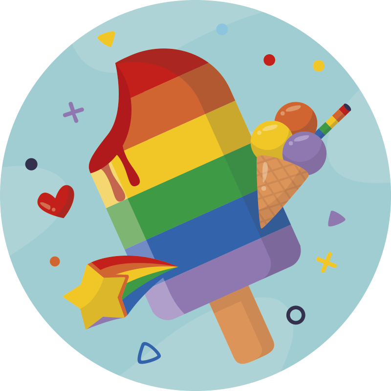 Alfombra vinílica infantil helado colorido - TenVinilo