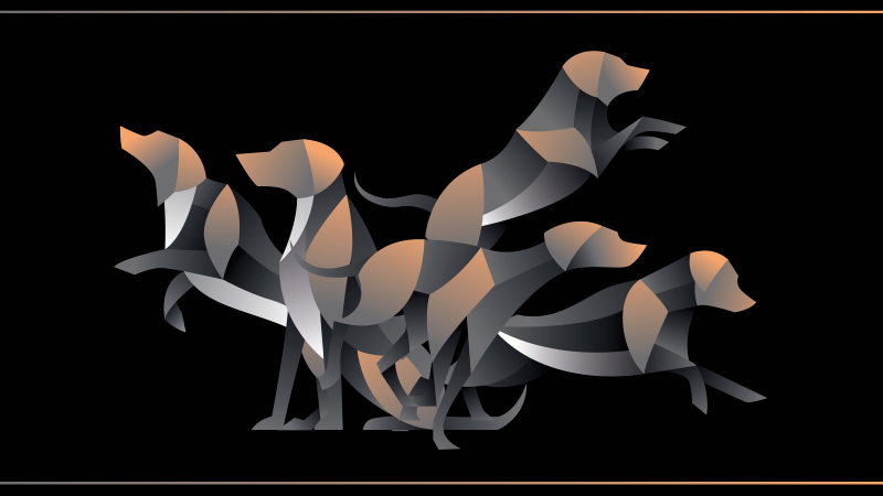 Aflombra vinílica animales figuras de perros estilizadas - TenVinilo