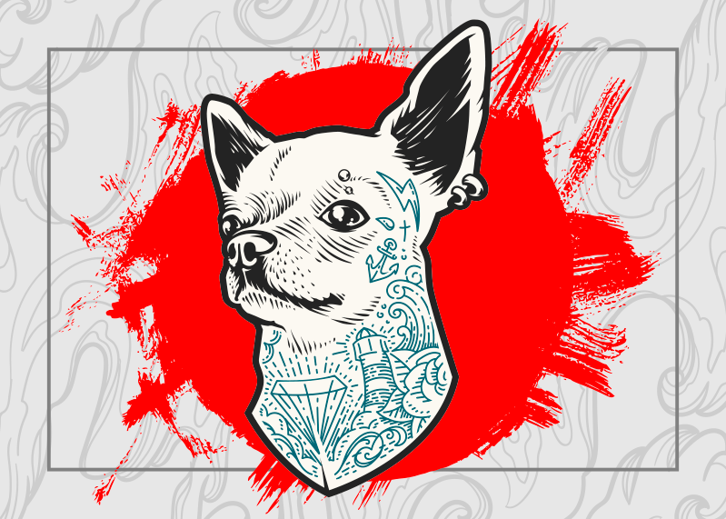 Aflombra vinílica animales retrato de perro chihuahua - TenVinilo