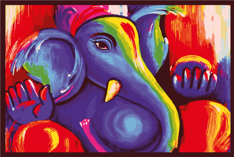 Aflombra vinílica animales arte de elefante colorido - TenVinilo