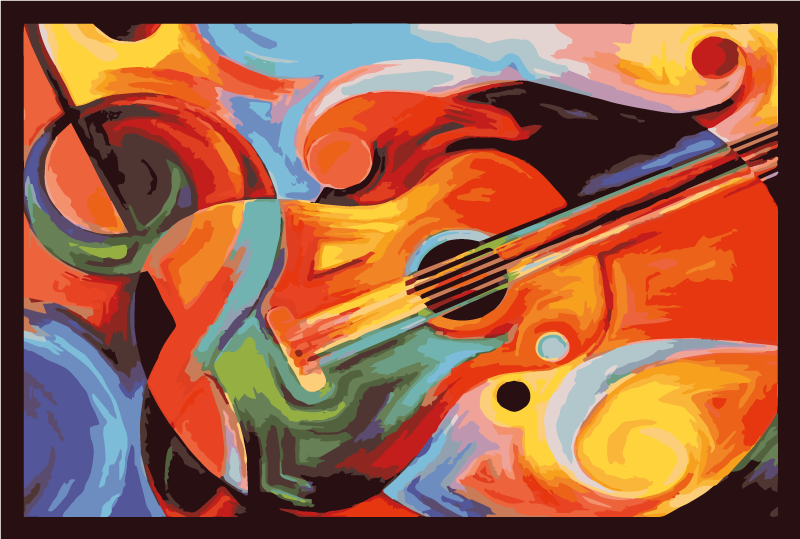 Alfombra vinílica dormitorio sinfonía musical de colores - TenVinilo