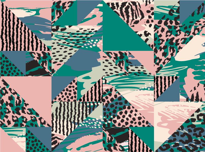 Alfombra vinílica imitación abstracciones geométricas - TenVinilo