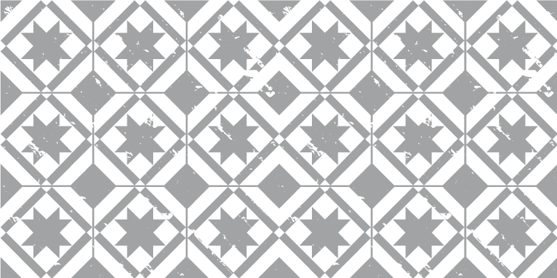 Alfombra vinílica mosaico azulejos con estrellas - TenVinilo