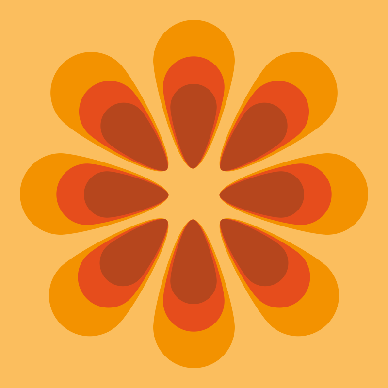 Alfombra vinílica salón forma floral retro - TenVinilo