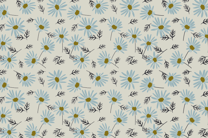 Alfombra vinílica vintage patrón margaritas - TenVinilo