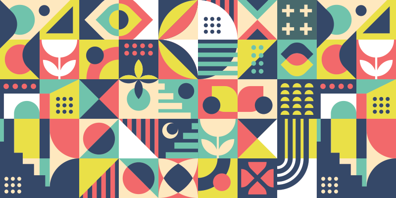 Alfombra vinílica vintage de mosaico geométrico - TenVinilo