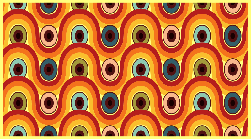 Alfombra de vinilo geométrica Círculos de los 70 - TenVinilo