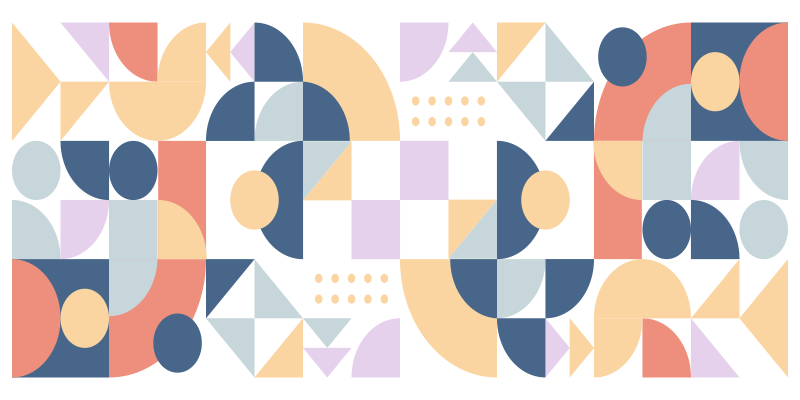 Alfombra vinílica geométrica las formas abstractas juegan - TenVinilo