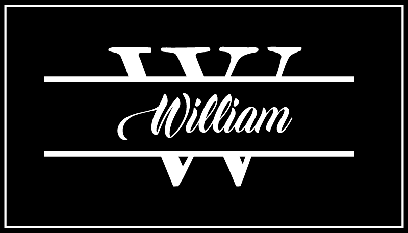 Alfombra vinílica moderna con nombre e inicial elegantes - TenVinilo