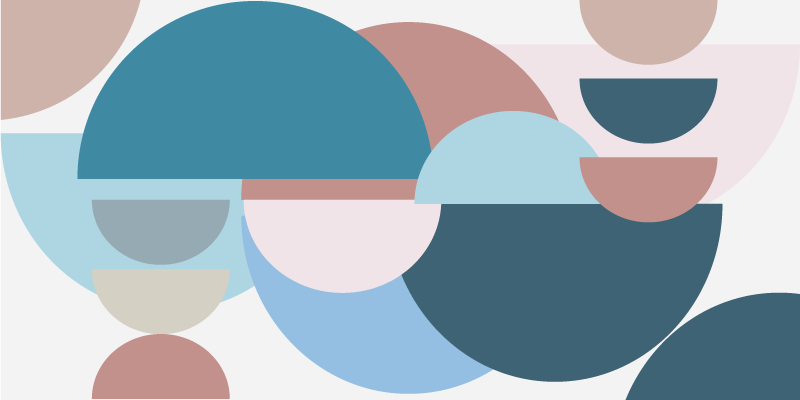 Alfombra vinílica geométrica variación de formas circulares - TenVinilo