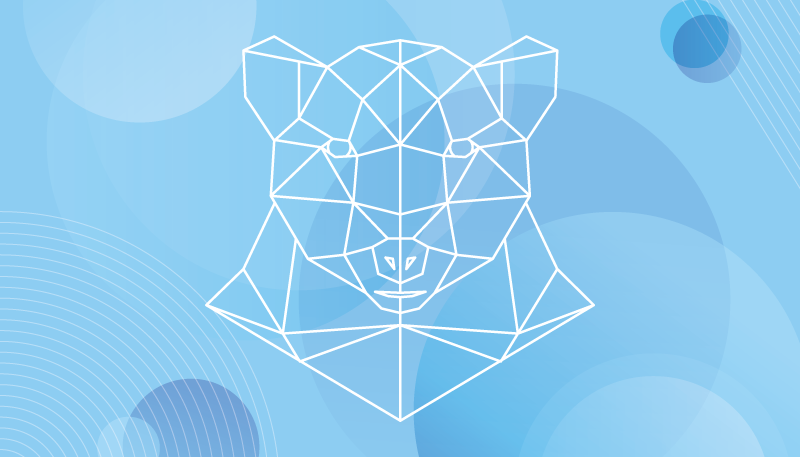 Aflombra vinílica animales contorno geométrico de oso - TenVinilo