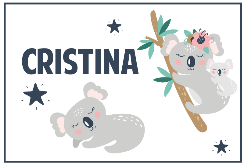 Alfombra vinílica personalizable diversión en familia koala - TenVinilo