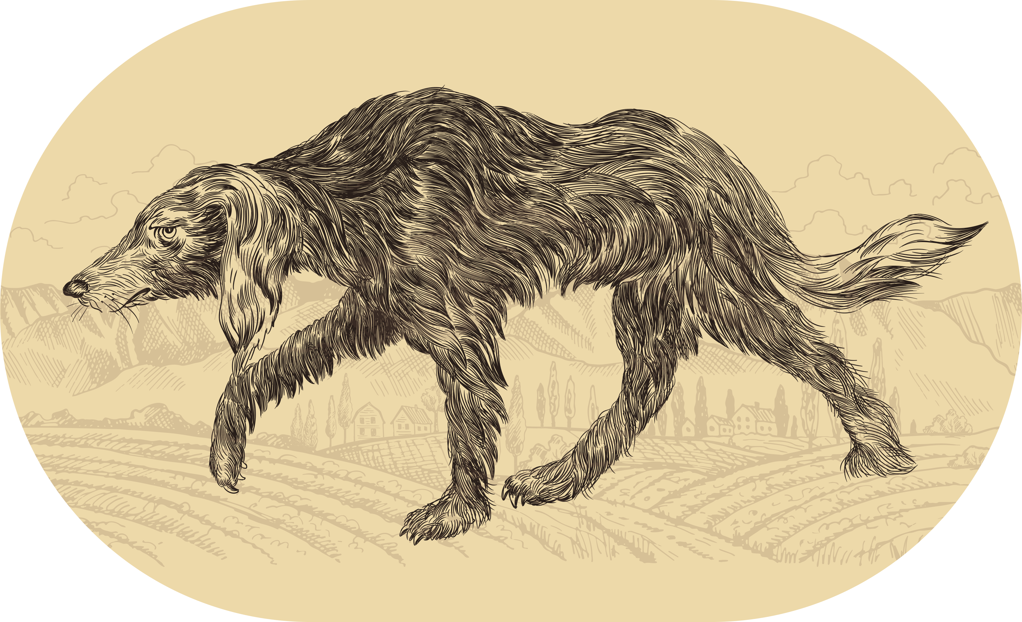 Aflombra vinílica animales elegante silueta canina - TenVinilo