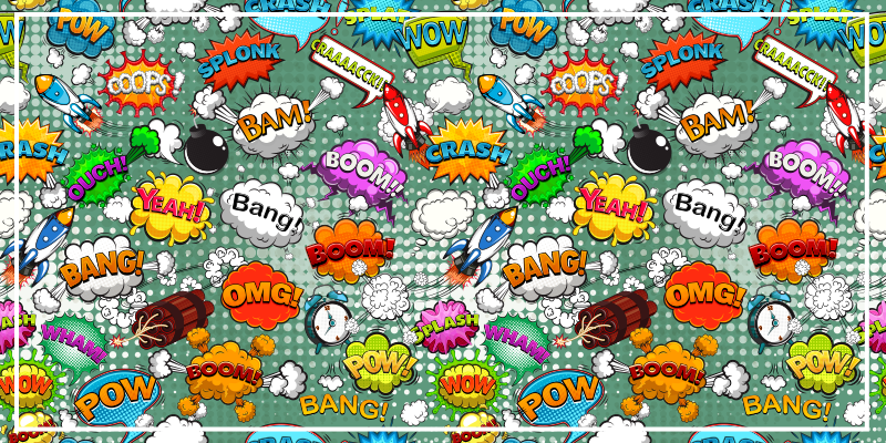 Alfombra vinílica juvenil efectos de audio cómicos - TenVinilo